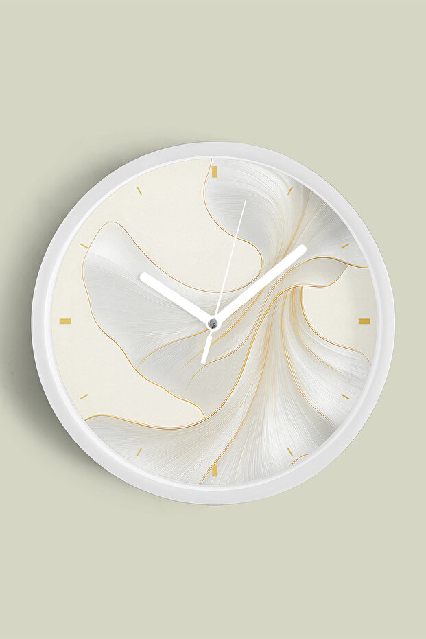 Abstract - Bohemian Modern Wall Clock - 42cm - White Case with Glass Front - Silent Mechanism