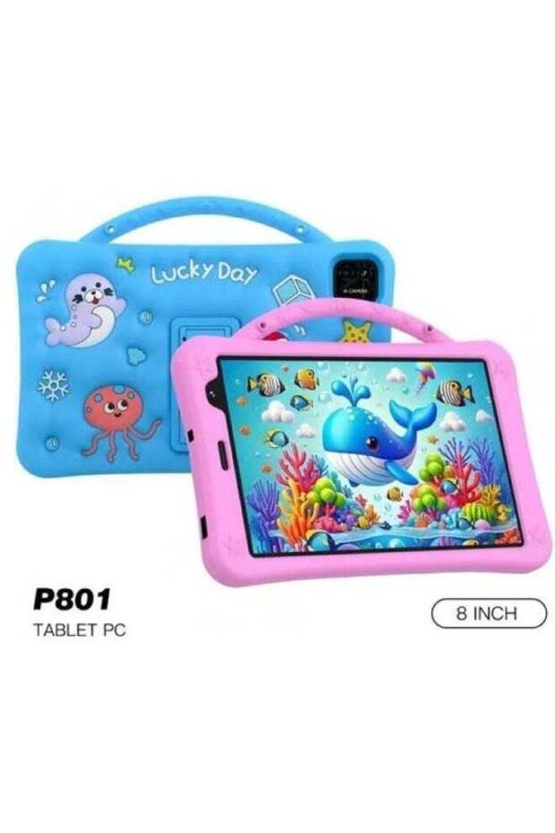 P801 Kids Tablet 8-Inch Android 13, 8GB RAM 512GB ROM - Pink