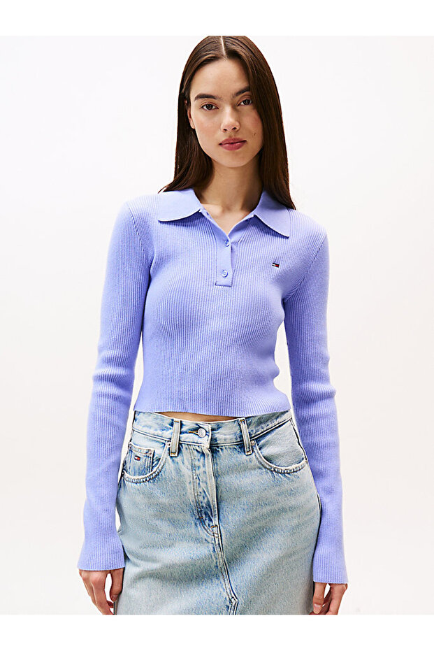 Kadın Mor Pullover Kazak - 1