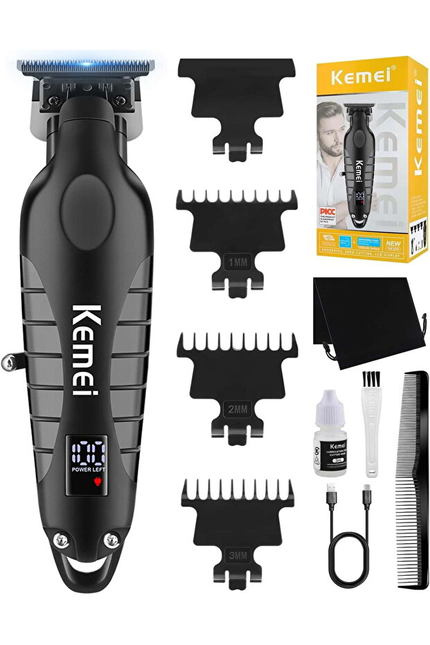 KM-2293 Professional Cordless Hair Clipper with LCD Display