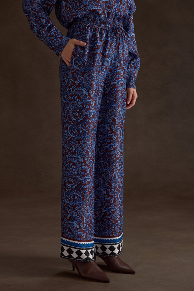 Desenli Viscon Pantolon - 3