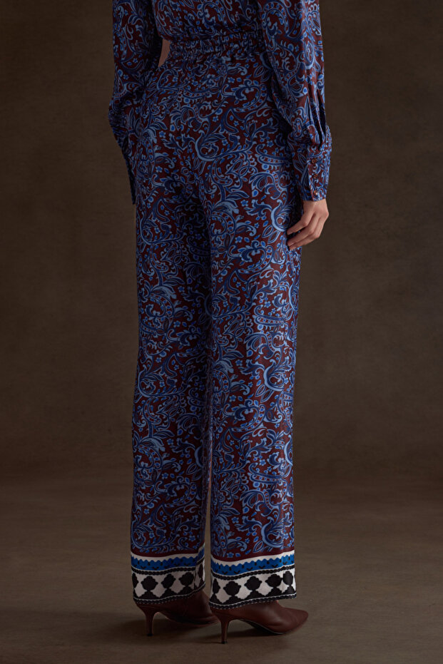 Desenli Viscon Pantolon - 5