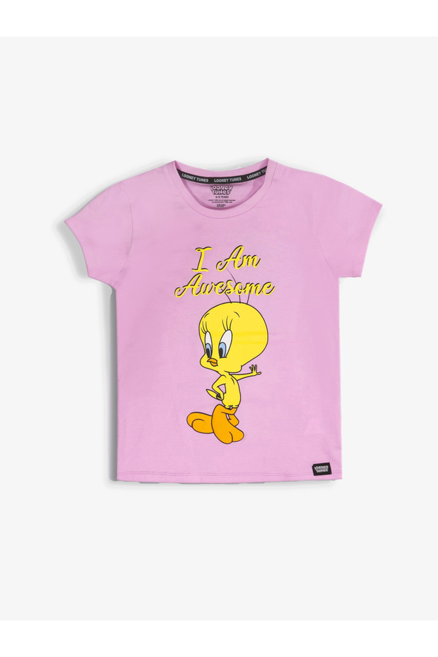 Graphic Print Round Neck Fashion T-shirt