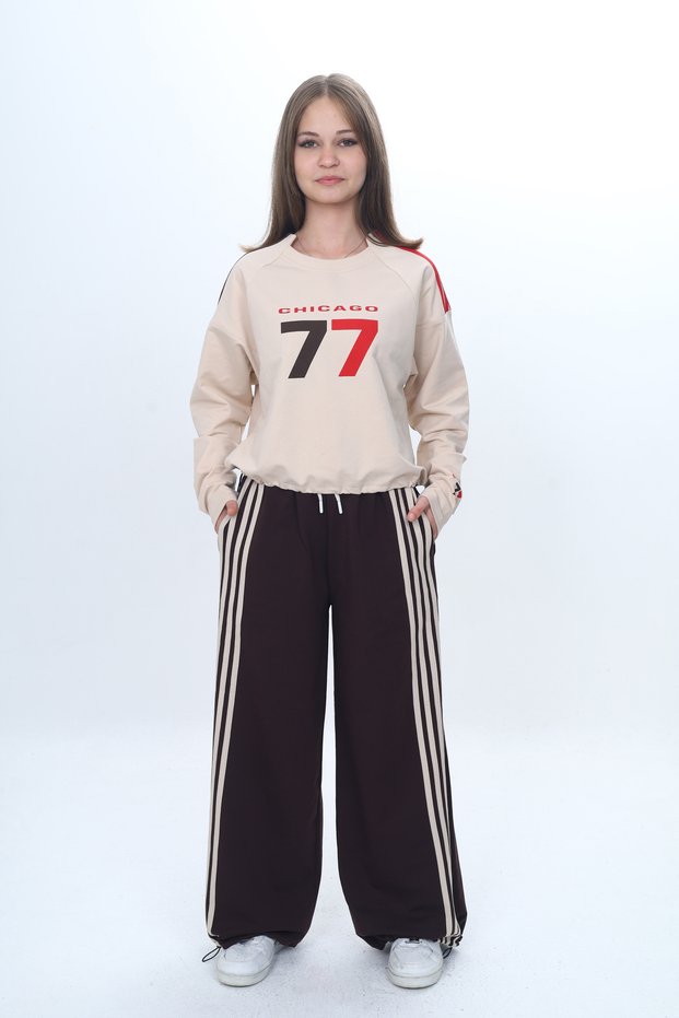 Girl's 100% Cotton Top & Bottom Tracksuit Set-Eşt-0035-372