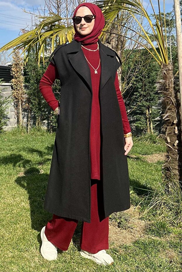 Apoletli Siyah Yelek - 1
