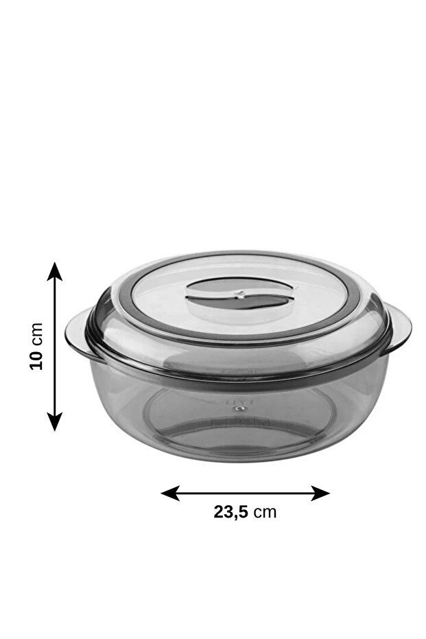Round Storage Container with Sealable Lid - 1750 ml - Anthracite - 4
