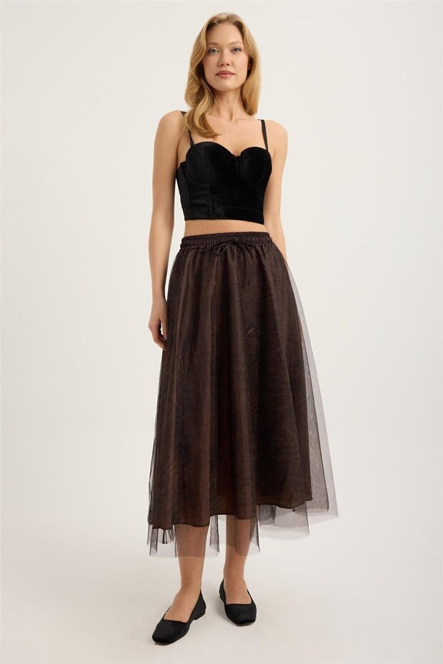 Leopard Patterned Tulle Skirt