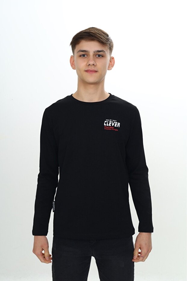 Boy's Printed Crew Neck Long Sleeve T-Shirt