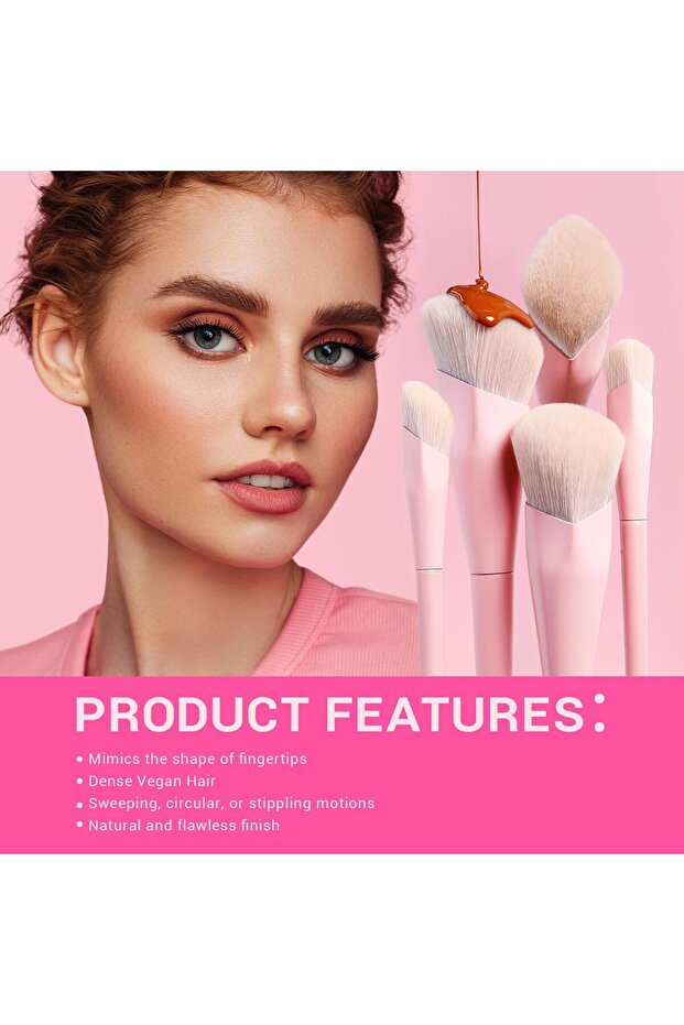 Pink Makeup Brushes Set 14Pcs - 3
