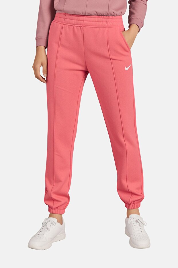 Women Plus Size Embroidered Logo Outdoor Sweatpants, Dark Pink