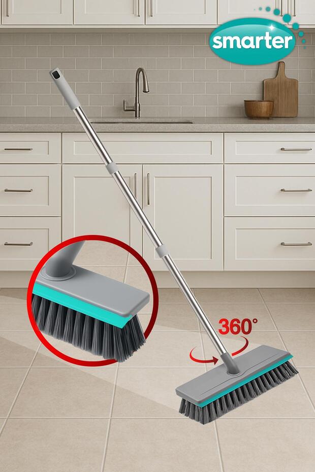 Practical Surface Brush with Rotating Head Squeegee Bathroom Kitchen Tile Balcony
