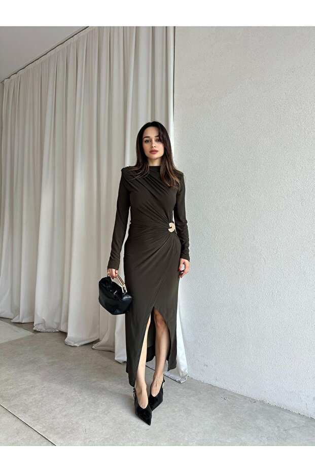 DEAD Midi Elbise 8564 - Haki - 4