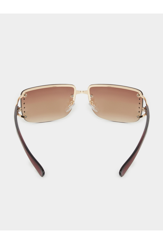 Rimless Rectangle Sunglasses - 5