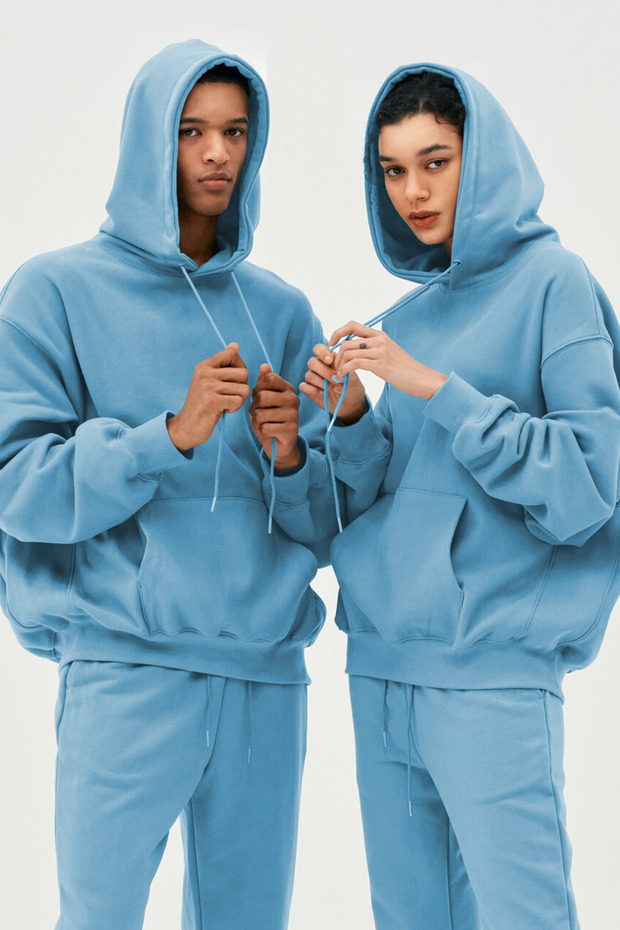Unisex 3 Yarn Sha Fleece-Lined Sweatshirt Set Suitable for Couples to Use (Single)