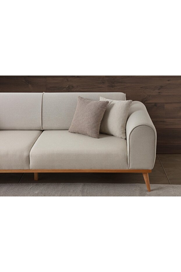 Paris 3'lü Koltuk Krem - 6