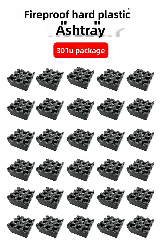 منفضة سجائر من البلاستيك الصلب المقاوم للحريق - عبوة من 30 قطعة - 1