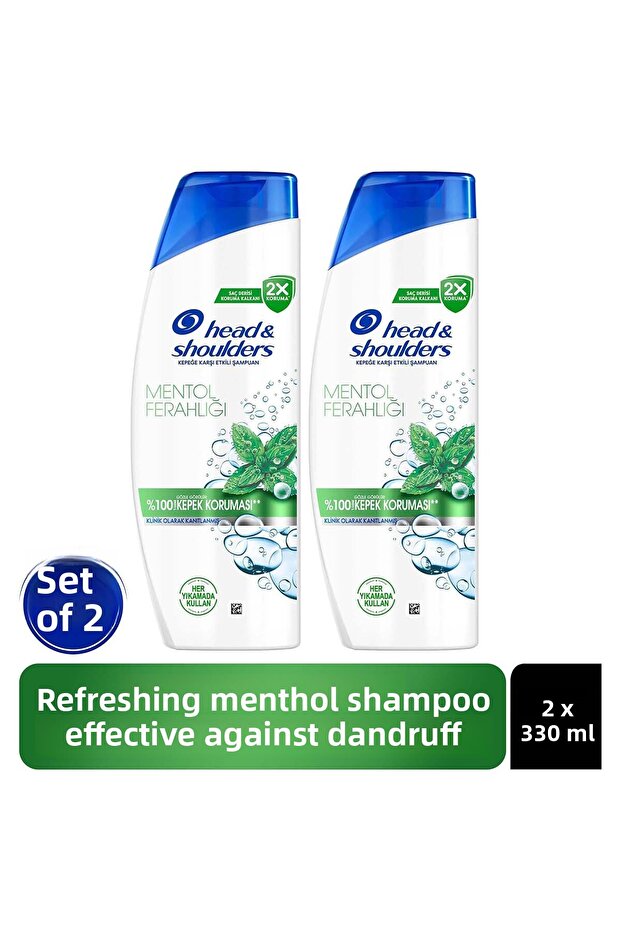 2 in 1 Menthol Freshness Anti-Dandruff Shampoo 330ml X 2 Pieces