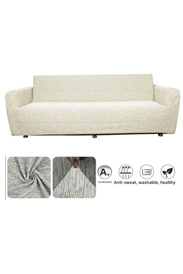 3 Seater Jacquard Plain Pattern Elastic Seat Cover Sofa Bed Seat Cover Stretch Stretchable Sofa Cover