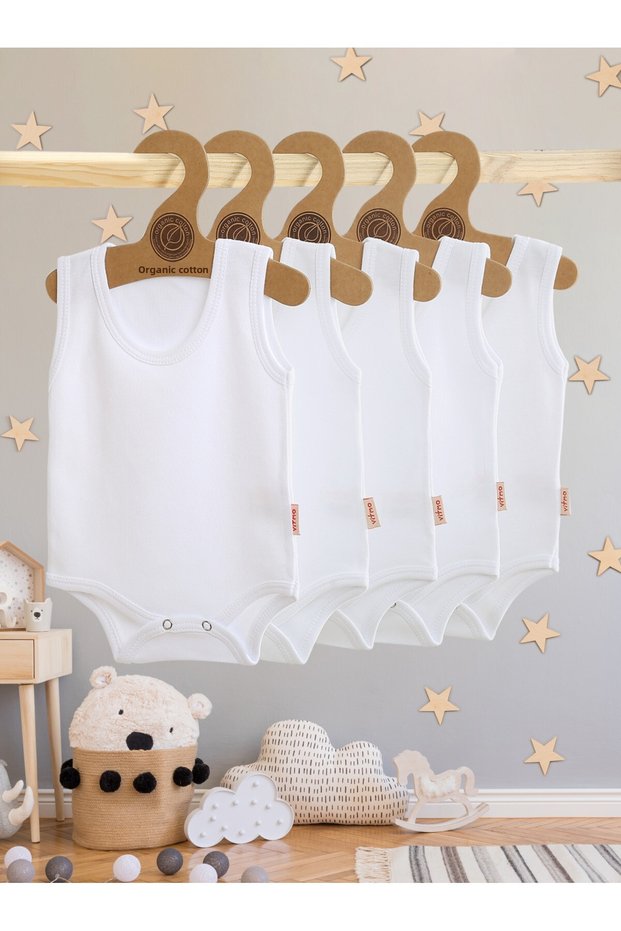 5-Piece Baby Strap Snap Body 100% Cotton