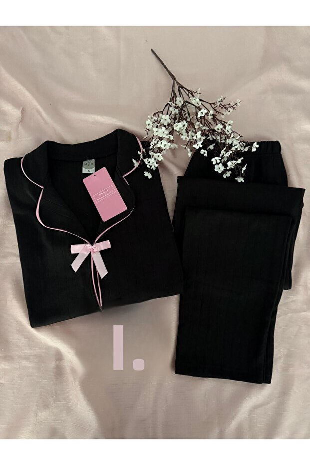 Coco Winter Thermal Merlin Fabric Pajama Set - Black