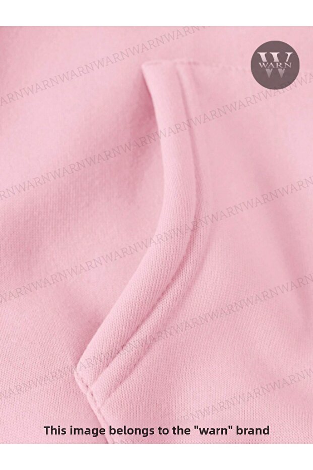 Rózsaszín kapucnis pulóver 3 szálas téli uniszex pamut, 100% pamut - 3