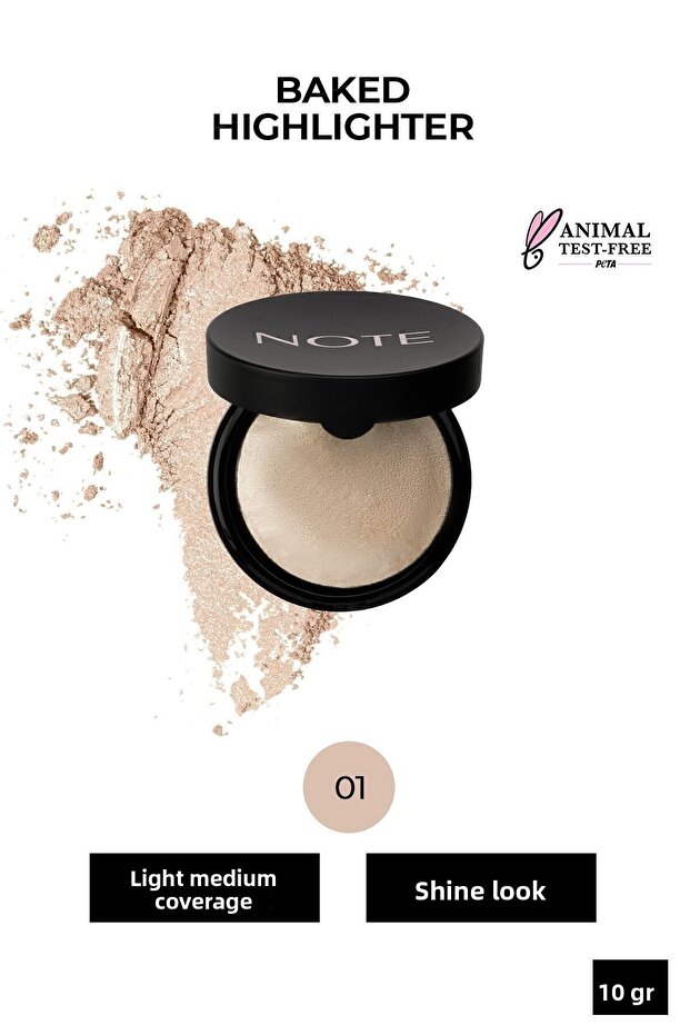 Baked Highlighter Shimmering Baked Powder Illuminator - 01 Moonlight