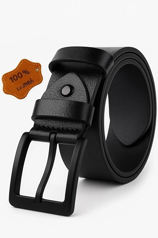 Genuine Leather Jeans Fabric Canvas Belt Matching Trousers