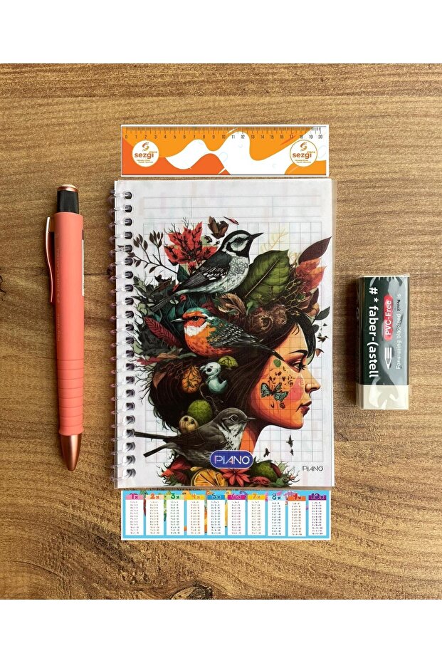 Faber-Castell Versatil Pen Poly Matic 1333-0.7 mm Coral (Orange Tone)+Notepad+Eraser
