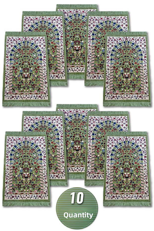 10 Velvet Ravza Patterned Prayer Rug