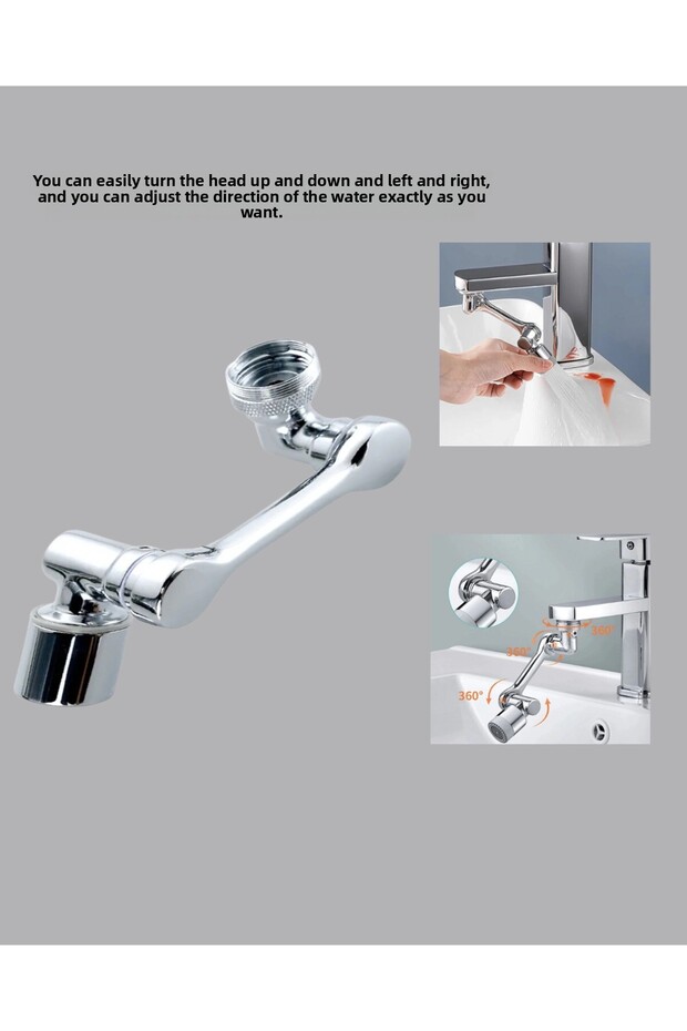 Three-Segment 1080 Degree Faucet Attachment Flexible Rotating Aerator Practical Use - 2