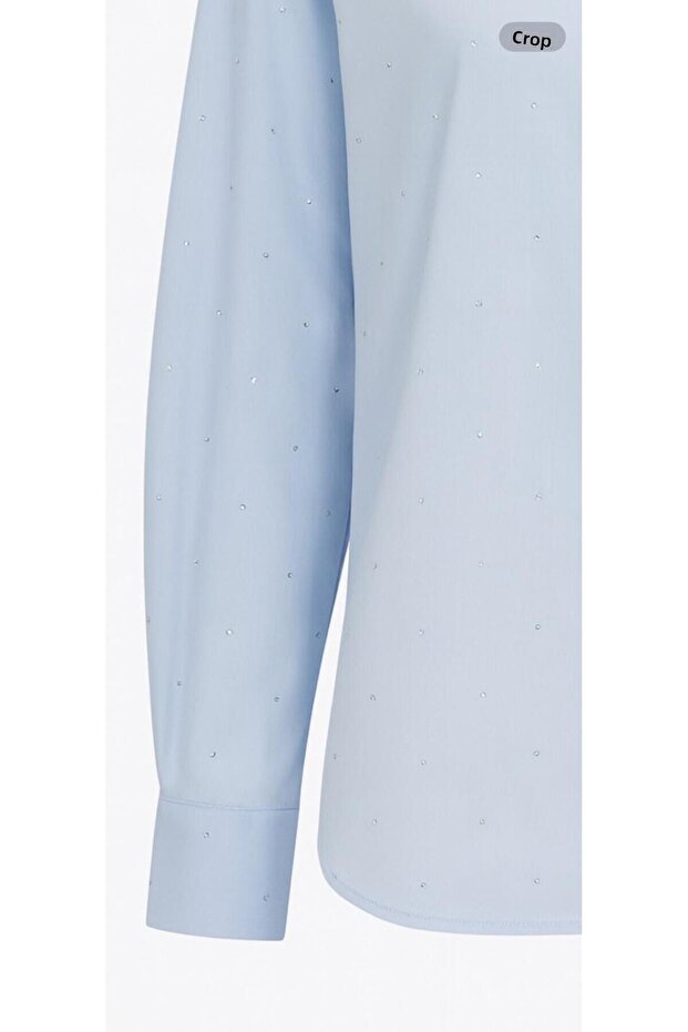 cu pietre aplicate basic Cămașă albastră - 4