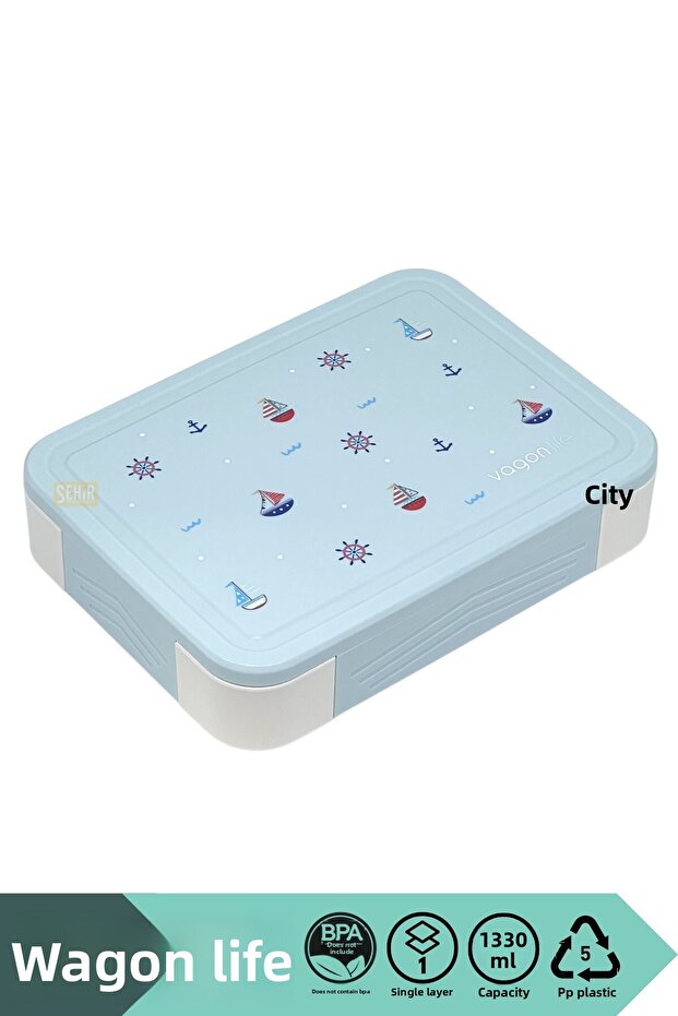 Bento 1330ml Lunch Box New Collection Single Layer 5 Compartments Pp Plastic Children's Lunch Box Food Container