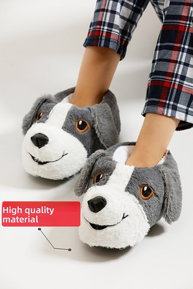 Soft Sole Cute Dog Slippers - 3