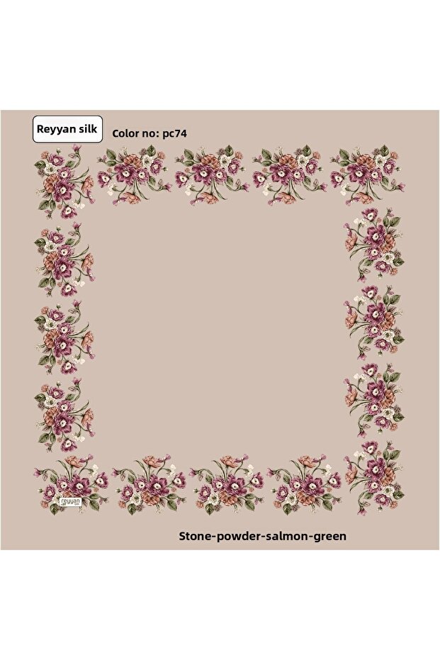 Bagged Scarf Plain Floral 90s Lace Yemeni Inner Veil 90x90 cm Empty Middle Floral Edges