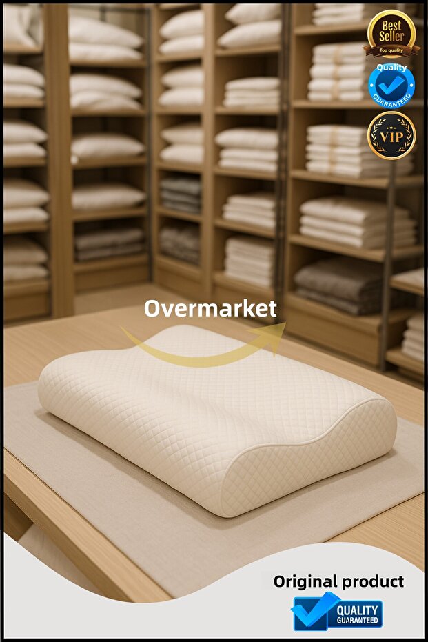 Mega Boy Orthopedic Visco Pillow – Double Height Memory Foam with Neck Support (60×40×14/12 cm)