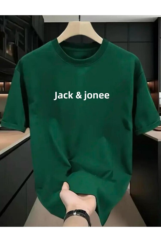 تي شيرت أساسي مطبوع عليه نص جاك جون - 1