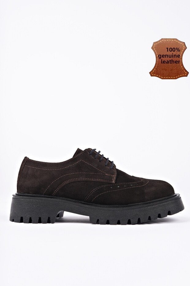 Amour Lace-Up Genuine Leather Thick Sole Daily Casual Moccasin Women's Loafer Shoes