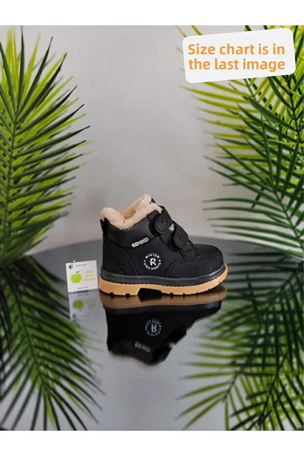 Wool and Fur Inside, Anatomical Velcro Fastening, Baby and Children's Winter Boots, Shoe Size Chart Is as Shown in the Latest Image.
