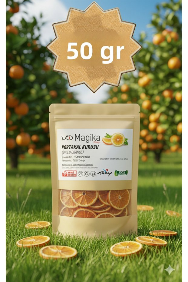 50 Gr Dried Orange, No Additives or Preservatives, Made in Turkey, 100% Natural