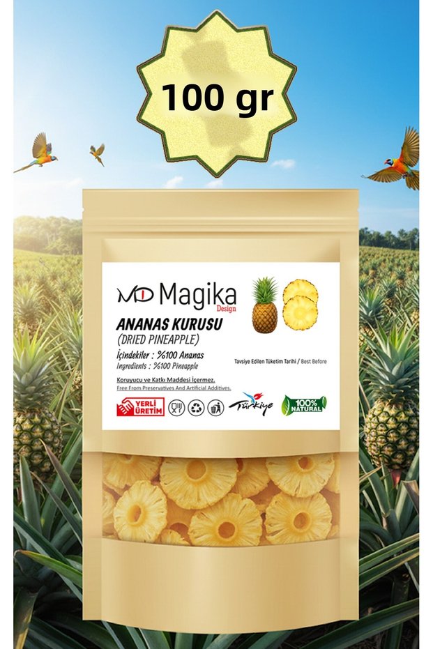 100 Gr Dried Pineapple, 1St Grade. Grade A, Freshly Dried, 100% Organic and 100% Fresh