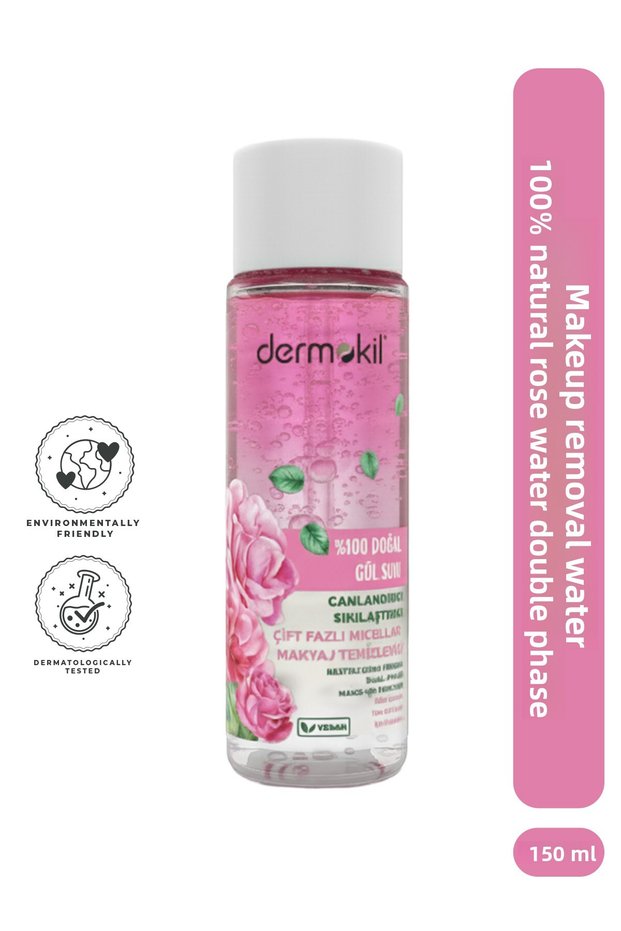 100% Natural Rose Water Dual Phase Makeup Remover 150 ml