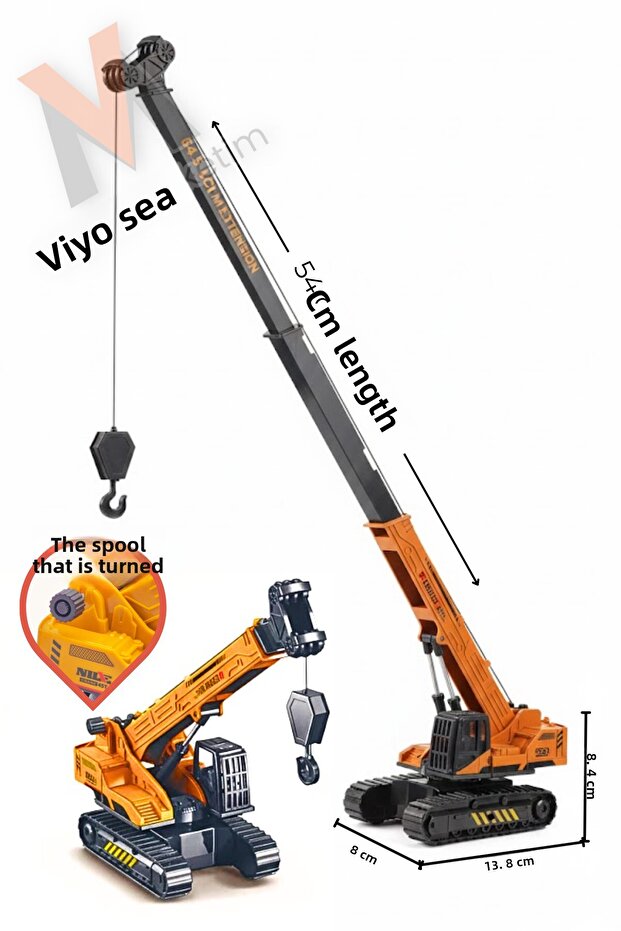 Hook Crane Toy – Long Arm Construction Engineering Vehicle – 360 ° Rotating, Unbreakable Quality Plastic