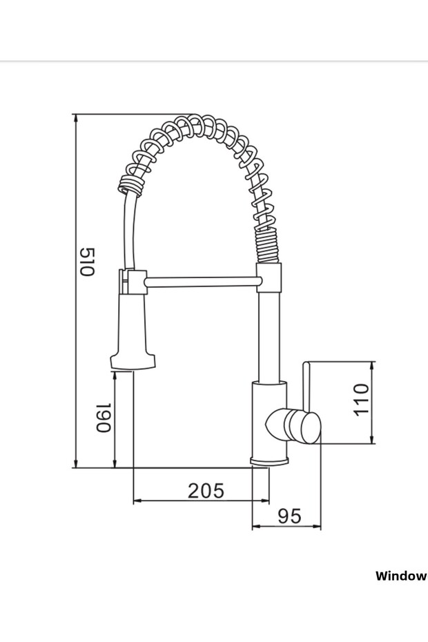 صنبور مطبخ حلزوني أسود اللون - 3