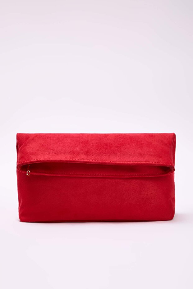Kırmızı Süet Kadın Mini Boy Clutch El Çantası TAKAW26PY00008 - 1