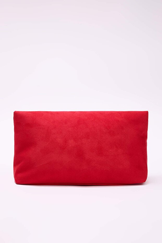 Kırmızı Süet Kadın Mini Boy Clutch El Çantası TAKAW26PY00008 - 3