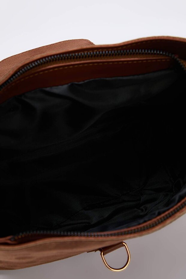 Taba Süet Toka Detaylı Kadın Midi Tote Omuz Çanta TAKAW26OC00063 - 7