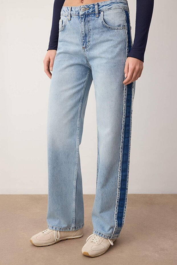 Mavi Dikiş Detaylı Yüksek Bel Wide Leg Jeans TWOAW26JE00233 - 3