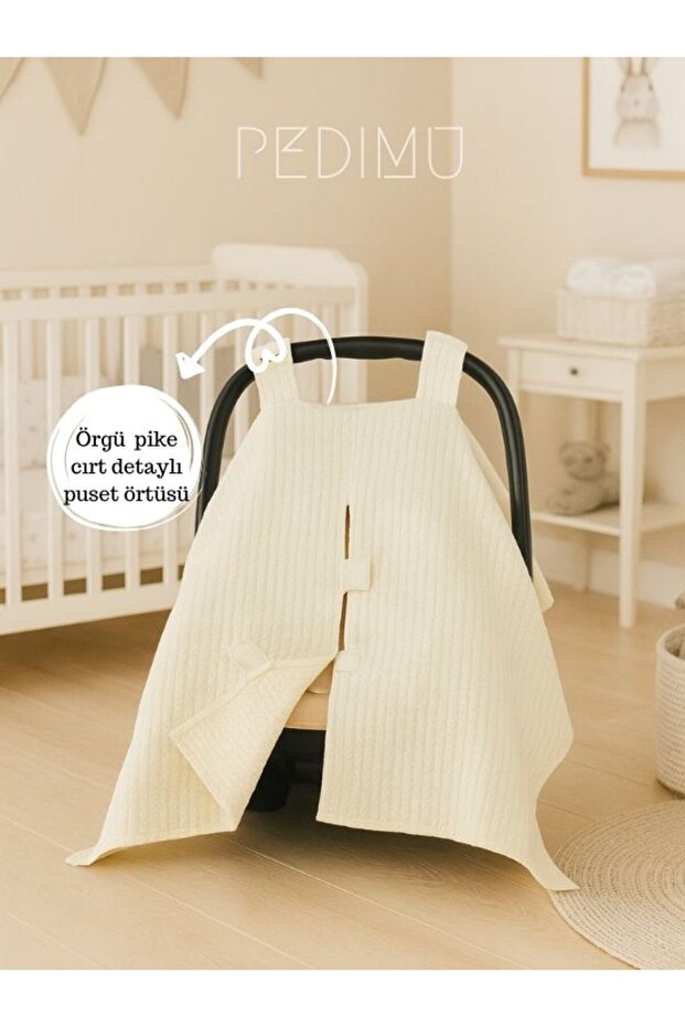 Winter Pique Fabric Soft Color Velcro Stroller Cover 100% Cotton