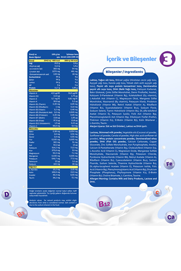 Teneke 3 Devam Sütü 400 gr 9-12 Ay - 5