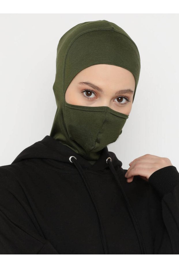 Masked Hijab Bone - Khaki - (St279), (Id 7827926)